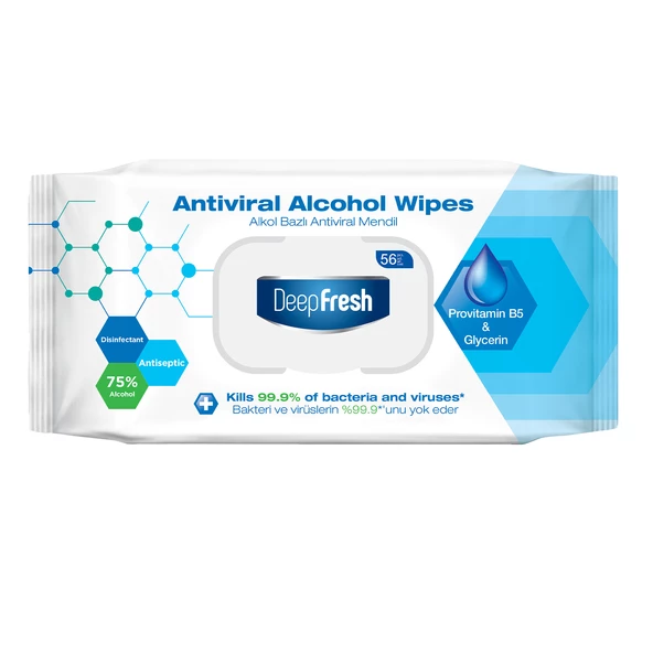 Deep Fresh Alkollü Antiviral Islak Mendil 56 Yaprak ürün görseli 1