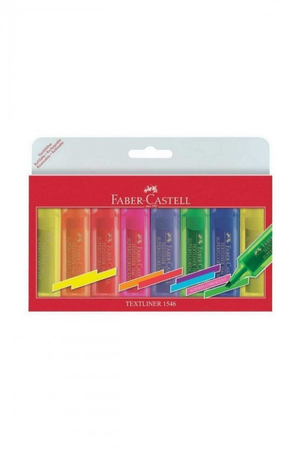 Faber-castell Şeffaf Gövde Fosforlu Kalem 8 Renk ürün görseli 1
