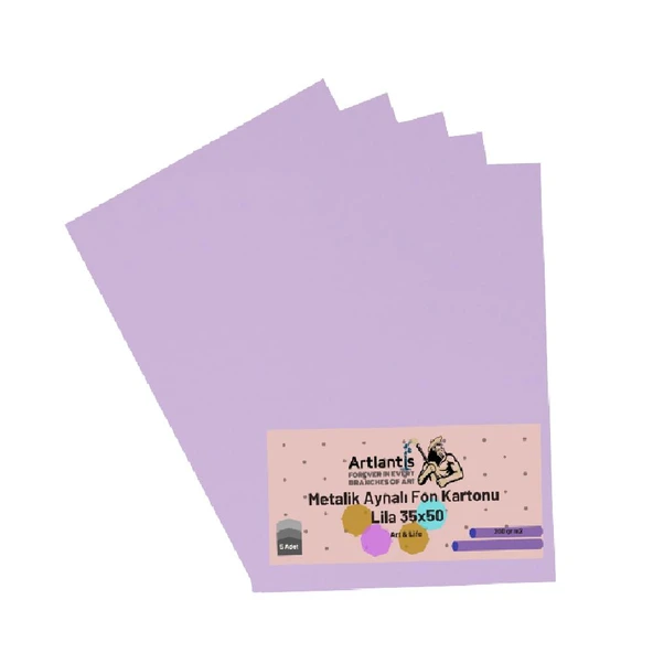 Lila 35x50 Metalik Aynalı Fon Kartonu 5 Adet 1 Paket Artlantis Aynalı Metalik Fon Kartonu ürün görseli 1