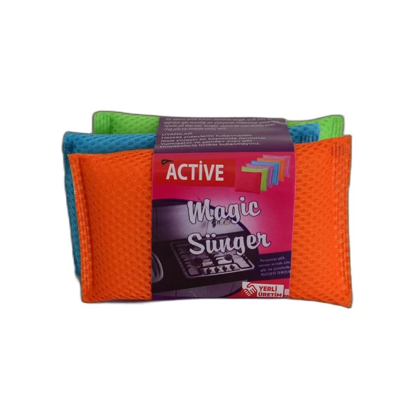 Active Magic Sünger Mutfak Bulaşık Süngeri Karışık Renkli 3 Adet ürün görseli 1