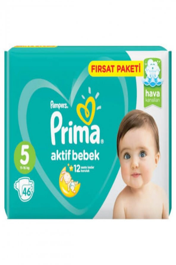 Prima Aktif Bebek 5 Numara 46 Li Bebek Bezi ürün görseli 1