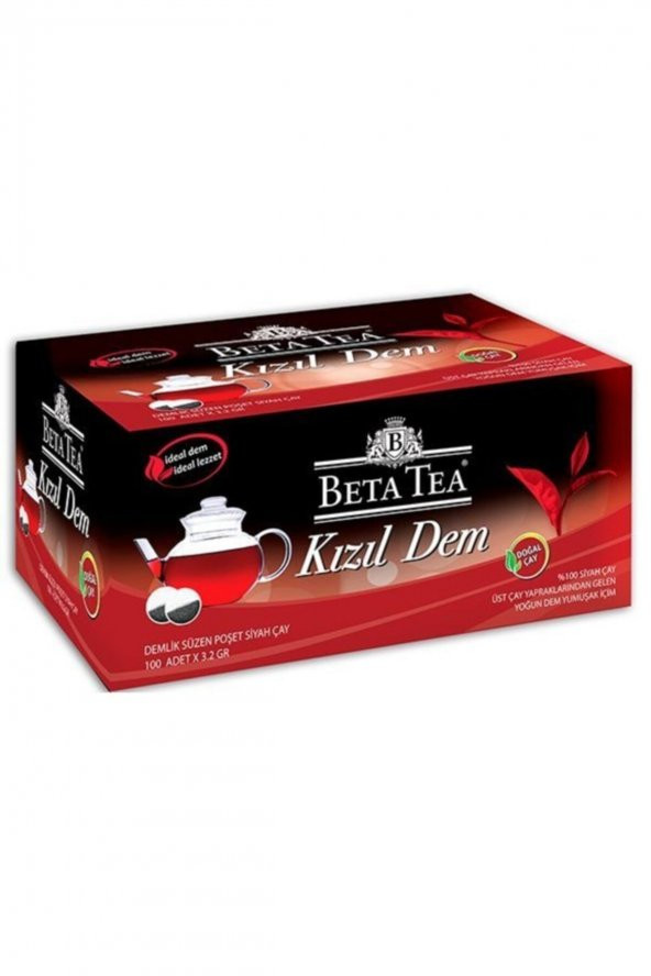 Beta   TEA KIZIL DEM SİYAH DEMLİK SÜZEN POŞET 100 X 3.2 G ürün görseli 1