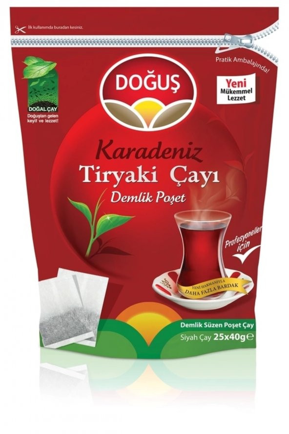 Doğuş Çay   Doğuş Karadeniz Tiryaki Demlik Poşet Çay 40 Gr 25 Adet ürün görseli 1