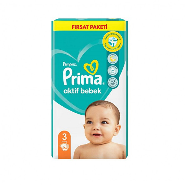Prima Aktif Bebek Bezi Beden 3 62li ürün görseli 1
