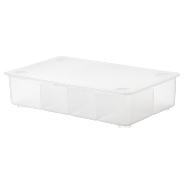 IKEA GLIS KAPAKLI BÖLMELİ KALEMLİK KUTU ŞEFFAF 34X21 CM ürün görseli 1