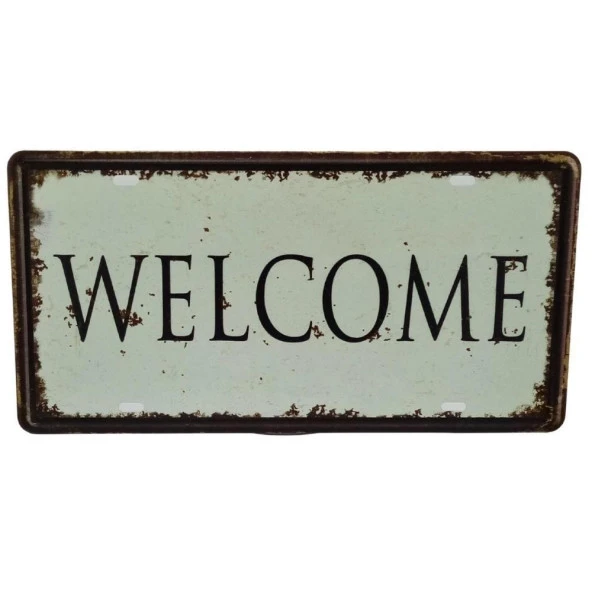 Dekoratif 3D Metal Plaka Welcome 30cm ürün görseli 1