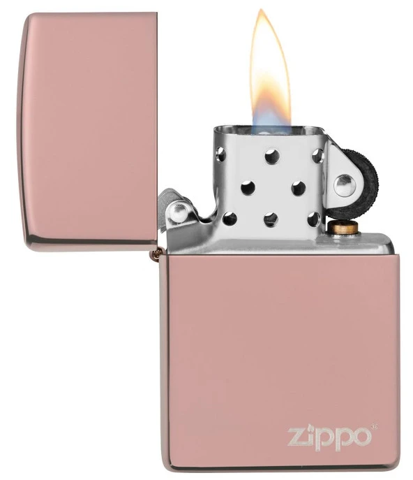 Zippo Rose Gold Classic Logo Çakmak - Resim 3