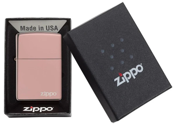 Zippo Rose Gold Classic Logo Çakmak - Resim 5