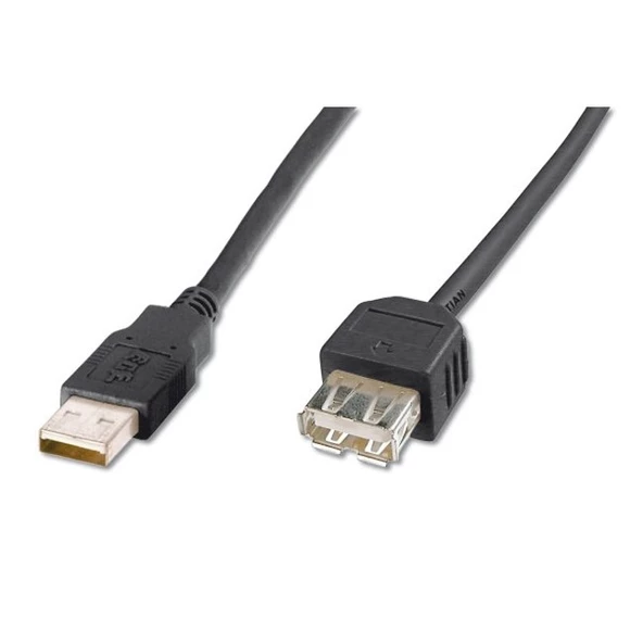Digitus USB Uzatma Kablosu Siyah USB 2.0 (1.8m) ürün görseli 1