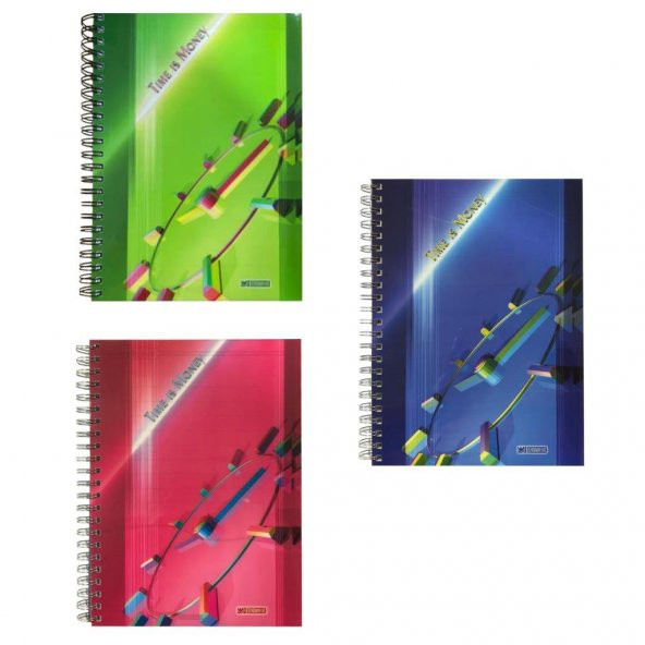 Özgün Tıme is Money A4  Plastik Kapak Spiralli Defter 160 Yaprak Çizgili 4 Bölmeli ürün görseli 1