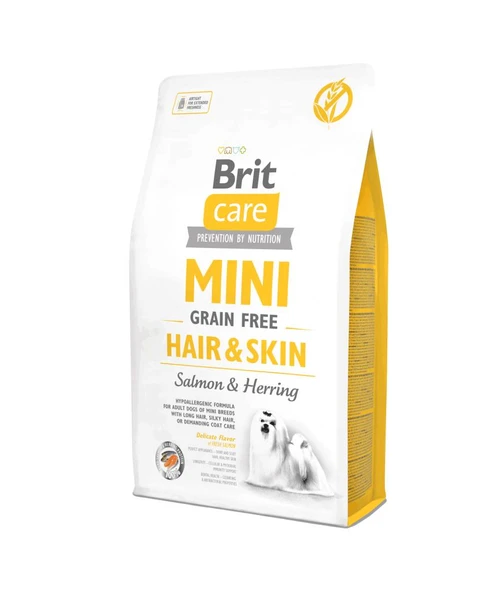 Brit Care Hypoallergenic Mini Hair Skin Somonlu Tahılsız Köpek Maması 2 kg ürün görseli 1