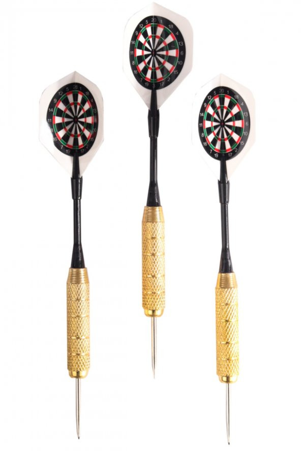 DELTA 22 Gr. Dart Oku (3’lü Set) - Çelik Uç + Pirinç Gövde + Renkli Kanat - Dart Oku Seti ürün görseli 1