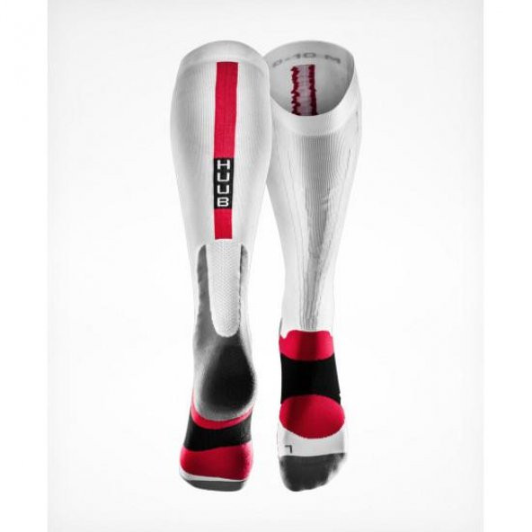 Huub Compression Yarış Çorabı Beyaz - 2L - Resim 2