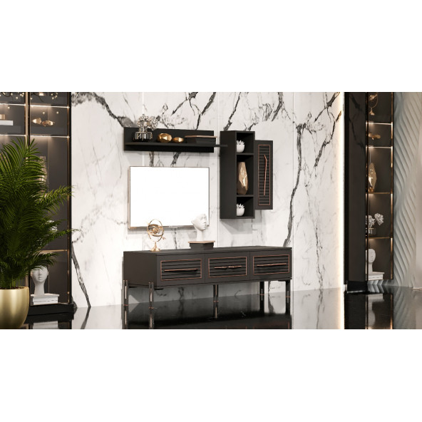 Tocco-Platin Modern Kitaplıklı Tv Ünitesi ürün görseli 1