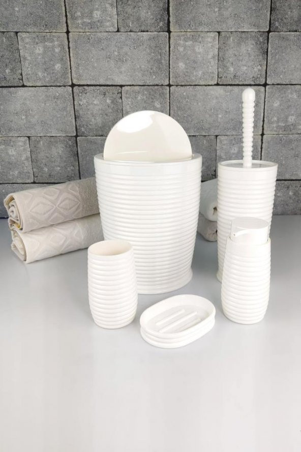 Digithome 5 Parça Banyo Seti Beyaz 486 - OKY-1070 - Resim 3