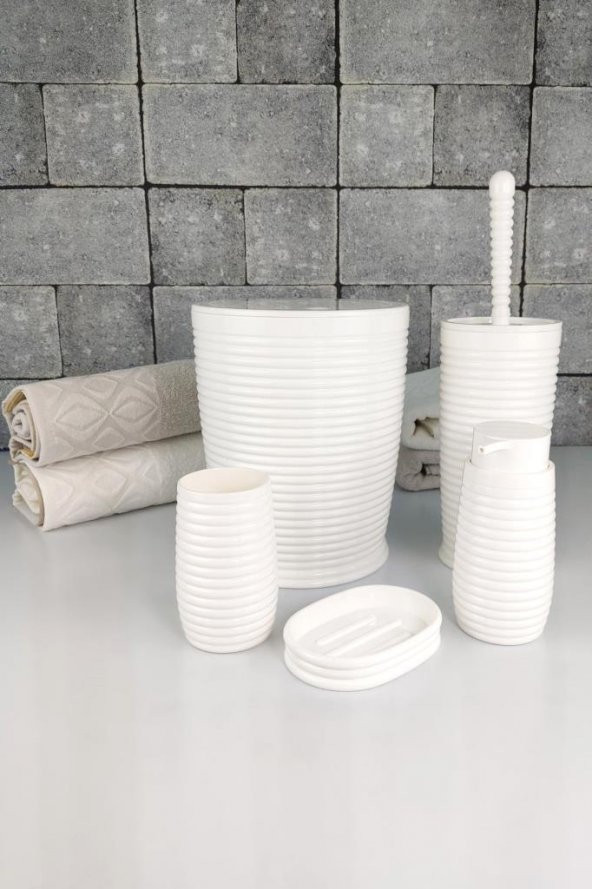 Digithome 5 Parça Banyo Seti Beyaz 486 - OKY-1070 - Resim 4