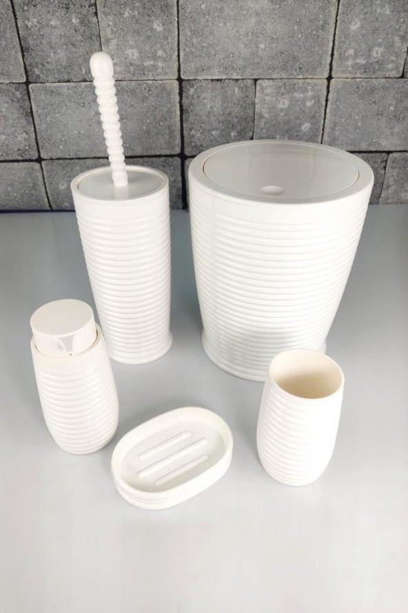 Digithome 5 Parça Banyo Seti Beyaz 486 - OKY-1070 - Resim 5
