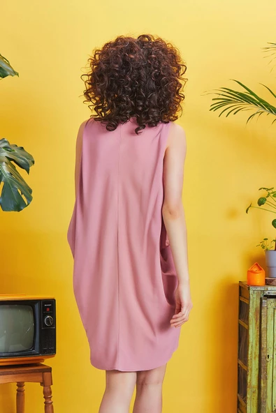 Bohem Stil Kısa Salaş Tunik Elbise - Resim 5