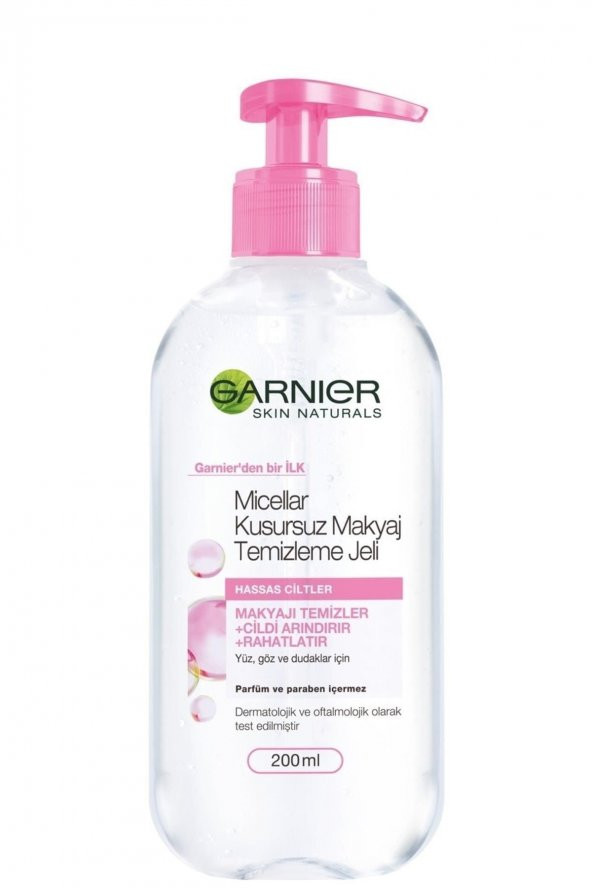 GARNIER KUSURSUZ MAKYAJ TEMİZLEME JELİ 200ML (HASSAS CİLT) ürün görseli 1