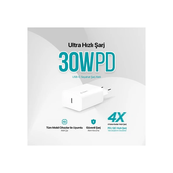 Ttec  2SCS26B SmartCharger PD 30W USB-C Seyahat Hızlı Şarj Aleti - Resim 2