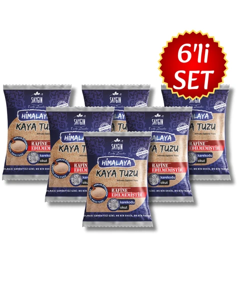 Saygın Tuz Rafine Edilmemiş Doğal Himalaya Kristal Kaya Tuzu - Sofrada Öğütme / İri Taneli - Paketli 500 gr X 6 adet ürün görseli 1