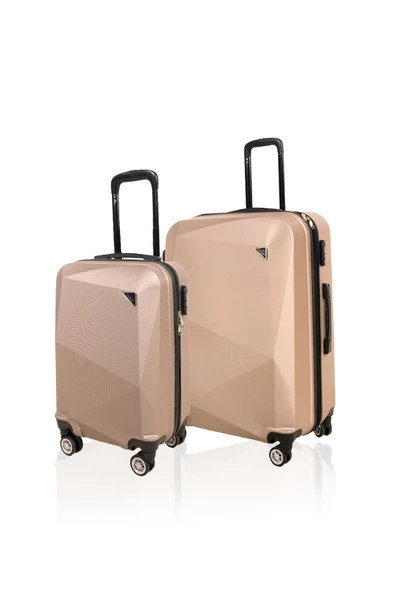 Polo&Sky Elmas Model Gold Renk 2'li Valiz Seti (Küçük+Büyük) ürün görseli 1