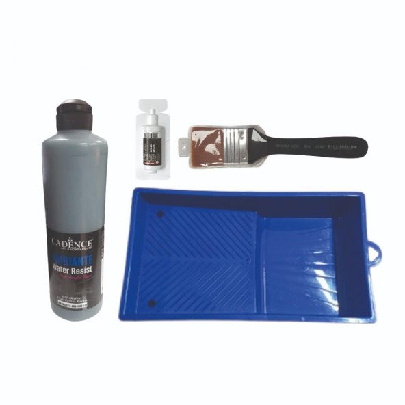CADENCE AMBIENTE 250 ML KOYU ARDUVAZ GRİ ISLAK ZEMİN BOYA SETİ ürün görseli 1