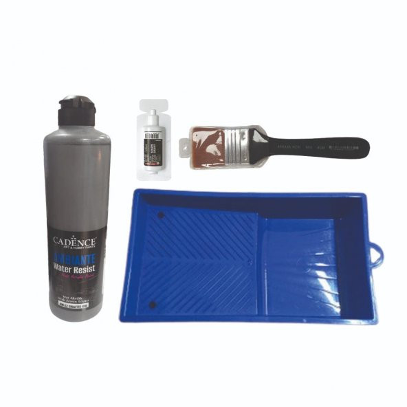 CADENCE AMBIENTE 250 ML GRAFİTİ GRİ ISLAK ZEMİN BOYA SETİ ürün görseli 1