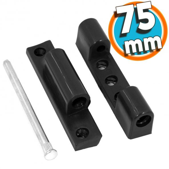 Pvc Plastik Pimapen Pencere Menteşesi 75 mm Siyah Menteşe ürün görseli 1