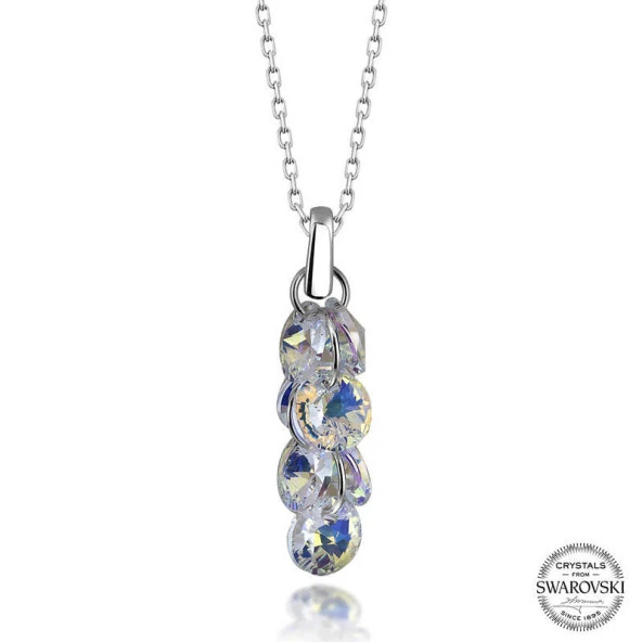 Swarovski Crystal Taşlı Salkım Gümüş Kadın Kolye ürün görseli 1
