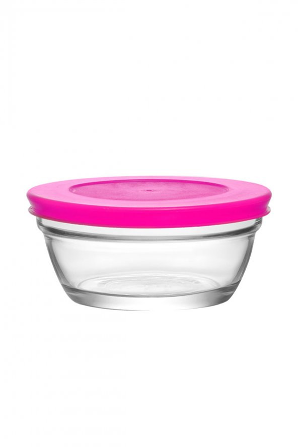 Lav 6 lı saklama kabı - kapaklı cam saklama kabı 250 cc. pembe mst243 ürün görseli 1