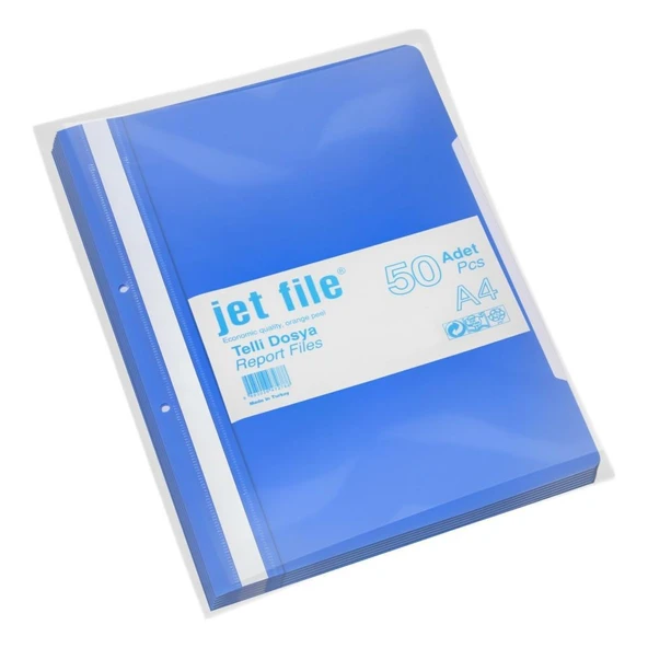 JET FILE TELLI MAVI DOSYA 50 LI PAKET ürün görseli 1