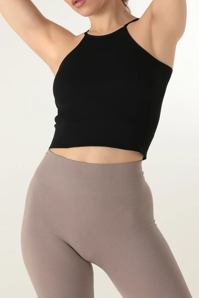 DoReMi Seamless Örme Halter Yaka Büstiyer - Resim 9