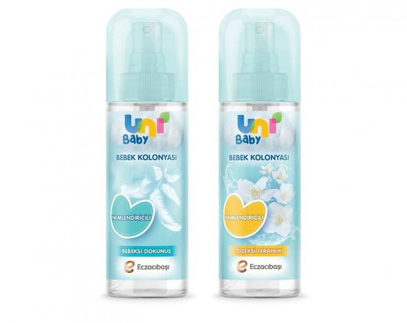 Uni Baby Bebek Kolonyası Çiçeksi Ferahlık 150 ml + Uni Baby Bebek Kolonyası Bebeksi Dokunuş 150 ml ürün görseli 1