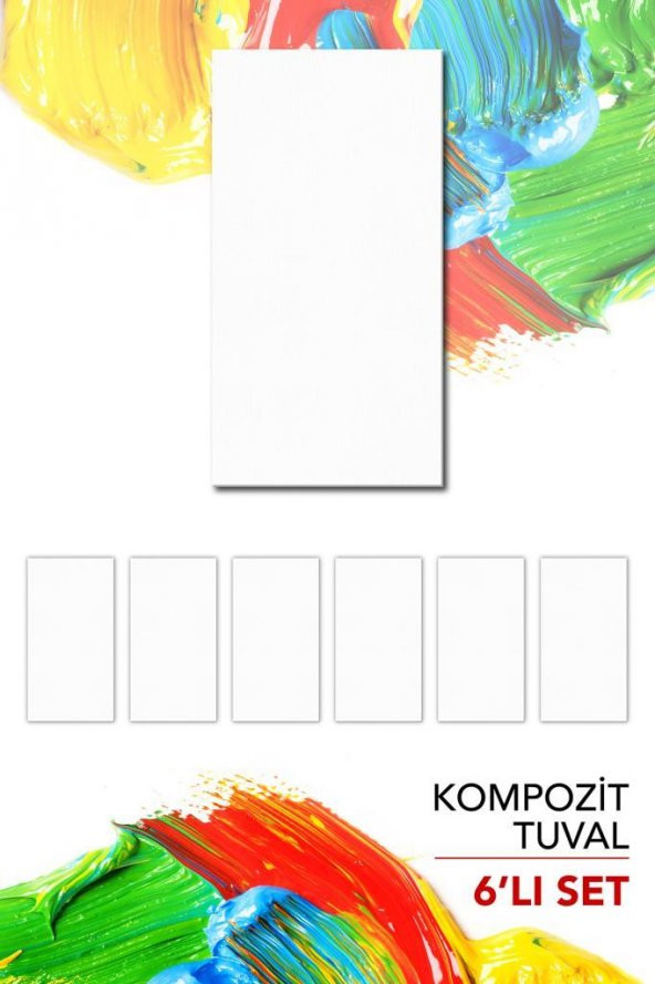 9x17 cm Pres Kompozit Tuval 6lı Set - Resim 6