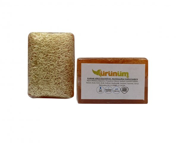 Kabak Lifli Esansiyel Mandalina Yağlı Sabun 100 Gr ürün görseli 1