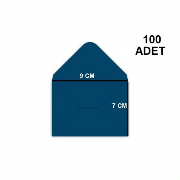 100 Adet Mavi Renkli Küçük Zarf 7x9 ürün görseli 1