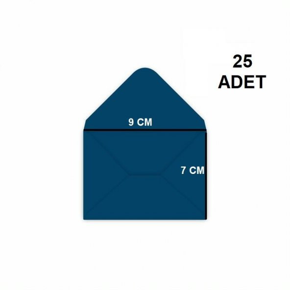 25 Adet Mavi Renkli Küçük Zarf 7x9 ürün görseli 1
