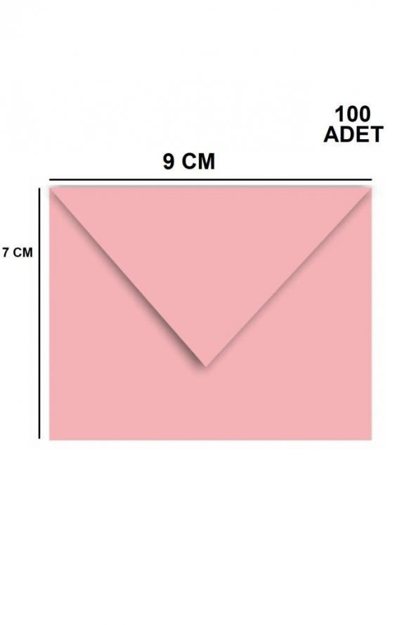 100 Adet Pembe Renkli Küçük Zarf 7x9 ürün görseli 1
