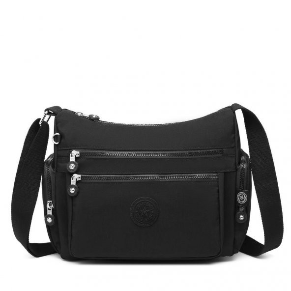 Krinkıl Kumaş Kadın Postacı Çantası Smart Bags 1115 Siyah ürün görseli 1