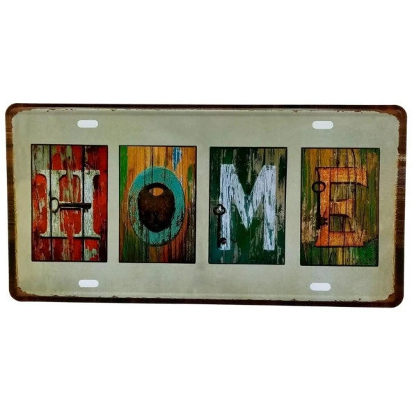 Dekoratif 3D Metal Plaka Home 30cm ürün görseli 1
