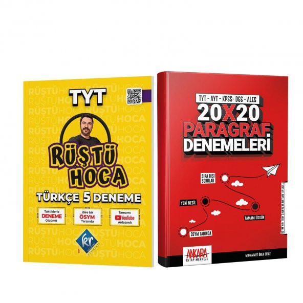 KR Akademi 2023 Rüştü Hoca TYT Türkçe ve AKM Paragraf Deneme Seti 2 Kitap ürün görseli 1