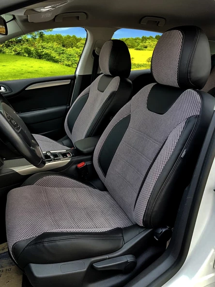 Citroen C4 Özel Dikim Desenli Nubuk Koltuk Kılıfı ürün görseli 1