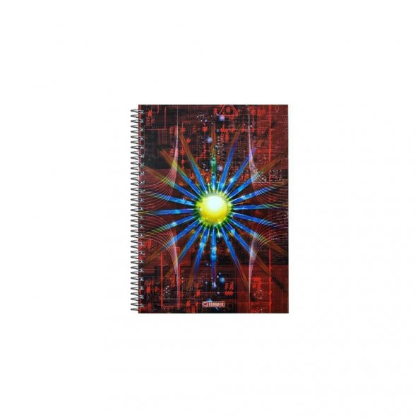 Özgün A4 Spiralli Sert Kapak Defter 160 Yaprak Çizgili 4 Renk Bölmeli ürün görseli 1