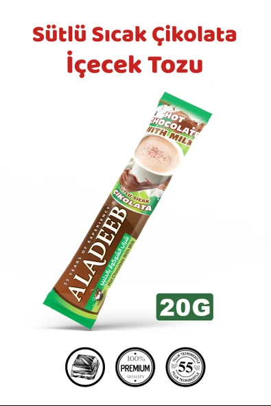 Sıcak Çikolata Sütlü 24*20 gr Kutu 24'lü Tek Kullanımlık Pratik Kakao İçeceği ürün görseli 1
