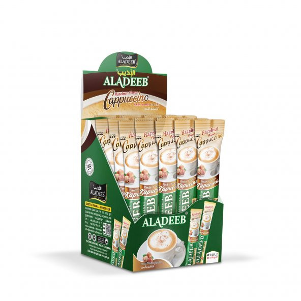ALADEEB Fındık Aromalı Kapuçino Tozu 24li X 20g ürün görseli 1