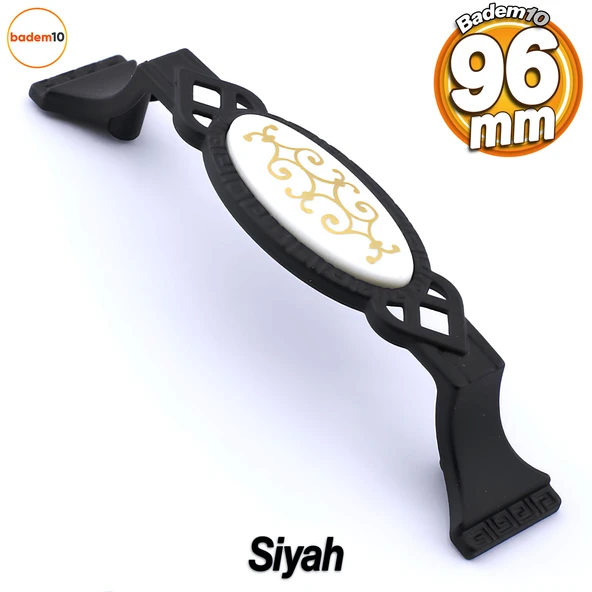 Palmira (96 MM -9.6 CM) Siyah Metal Mobilya Mutfak Dolabı Çekmece Dolap Kapak Kulpu Kulbu Kulpları ürün görseli 1
