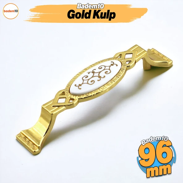 Palmira (96 MM - 9.6 CM) Gold Metal Mobilya Mutfak Dolabı Çekmece Dolap Kapak Kulpu Kulbu Kulpları ürün görseli 1