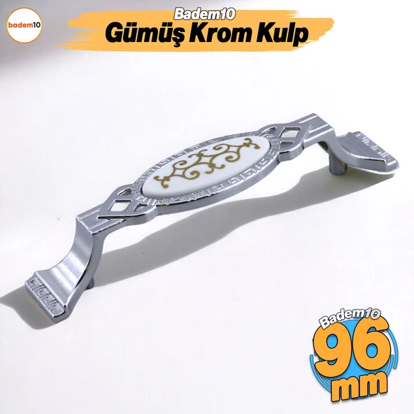 Palmira Mobilya Mutfak Dolabı Çekmece Dolap Kapak Kulpu Kulpları Kulbu Krom Renk 96 Mm Metal Kulp ürün görseli 1