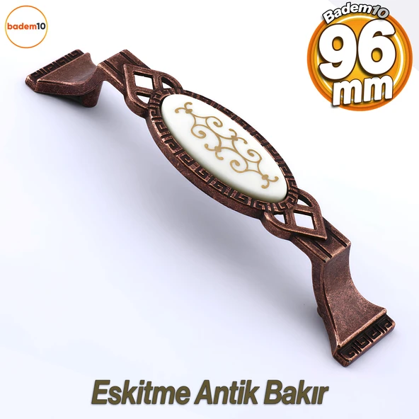 Palmira (96 mm - 9.6 cm) Eskitme Antik Bakır Metal Mobilya Mutfak Dolabı Dolap Kulpu Kulbu Kulpları ürün görseli 1
